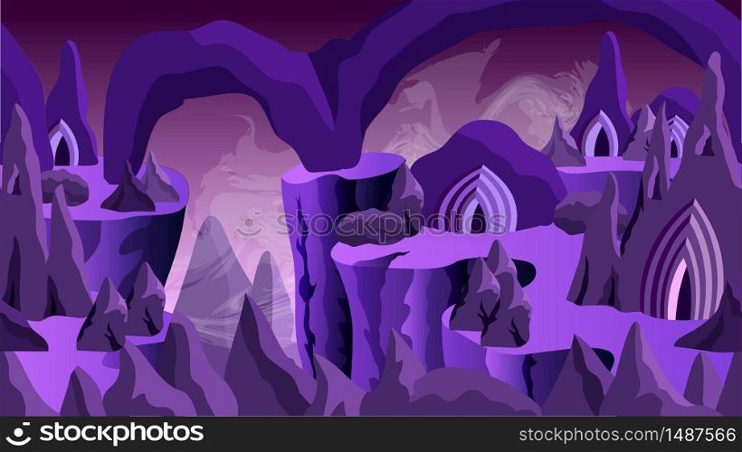 Fantazy game background - underground drow city