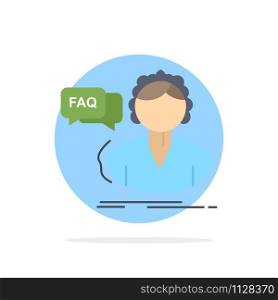 FAQ, Assistance, call, consultation, help Flat Color Icon Vector