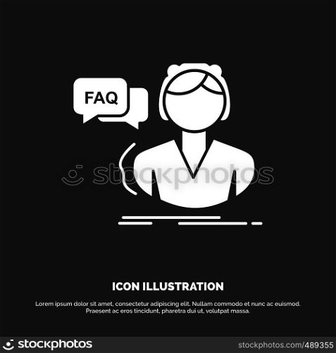 FAQ, Assistance, call, consultation, help Icon. glyph vector symbol for UI and UX, website or mobile application. Vector EPS10 Abstract Template background