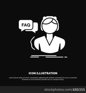 FAQ, Assistance, call, consultation, help Icon. glyph vector symbol for UI and UX, website or mobile application. Vector EPS10 Abstract Template background