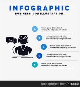 FAQ, Assistance, call, consultation, help Infographics Template for Website and Presentation. GLyph Gray icon with Blue infographic style vector illustration.. Vector EPS10 Abstract Template background