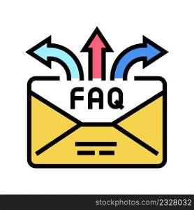 faq frequently asked questions color icon vector. faq frequently asked questions sign. isolated symbol illustration. faq frequently asked questions color icon vector illustration