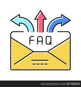 faq frequently asked questions color icon vector. faq frequently asked questions sign. isolated symbol illustration. faq frequently asked questions color icon vector illustration