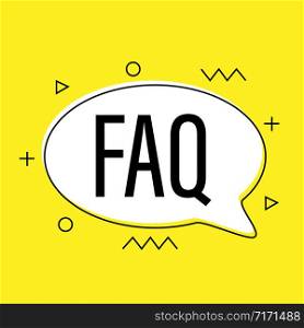 faq question creative geometric icon yellow background vector