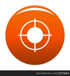Far target icon. Simple illustration of far target vector icon for any design orange. Far target icon vector orange