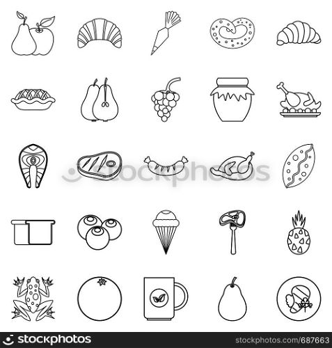 Fare icons set. Outline set of 25 fare vector icons for web isolated on white background. Fare icons set, outline style
