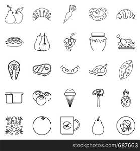 Fare icons set. Outline set of 25 fare vector icons for web isolated on white background. Fare icons set, outline style