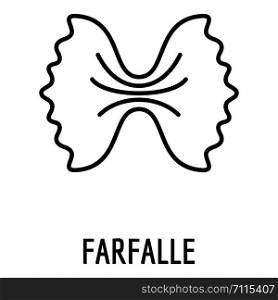 Farfalle pasta icon. Outline farfalle pasta vector icon for web design isolated on white background. Farfalle pasta icon, outline style