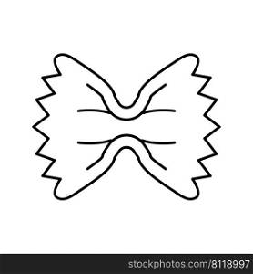 farfalle pasta line icon vector. farfalle pasta sign. isolated contour symbol black illustration. farfalle pasta line icon vector illustration