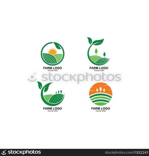 farm agriculture logo vector icon template design