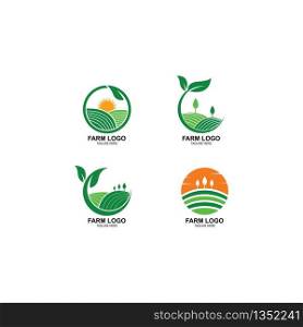 farm agriculture logo vector icon template design