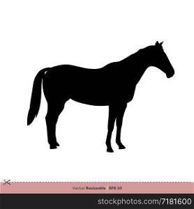 Farm Animal - Horse Silhouette Vector Logo Template Illustration Design. Vector EPS 10.