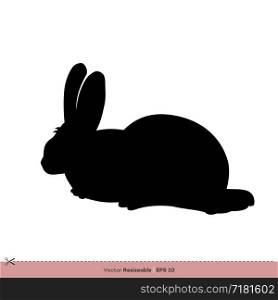 Farm Animal - Rabbit Silhouette Vector Logo Template Illustration Design. Vector EPS 10.
