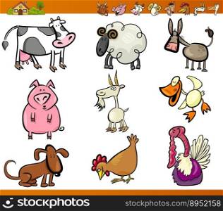 Farm animals set cartoon vector image