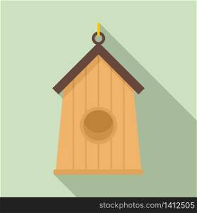Farm bird house icon. Flat illustration of farm bird house vector icon for web design. Farm bird house icon, flat style