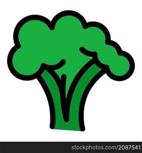 Farm broccoli icon. Outline farm broccoli vector icon color flat isolated. Farm broccoli icon color outline vector