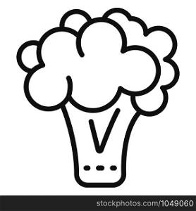 Farm broccoli icon. Outline farm broccoli vector icon for web design isolated on white background. Farm broccoli icon, outline style