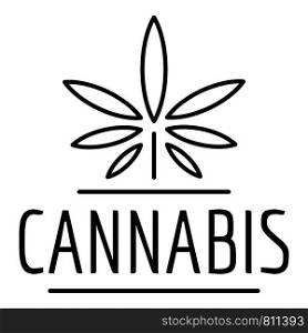 Farm cannabis logo. Outline farm cannabis vector logo for web design isolated on white background. Farm cannabis logo, outline style