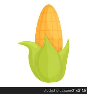 Farm corn icon cartoon vector. Corncob maize. Green cob. Farm corn icon cartoon vector. Corncob maize