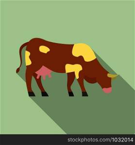 Farm cow icon. Flat illustration of farm cow vector icon for web design. Farm cow icon, flat style