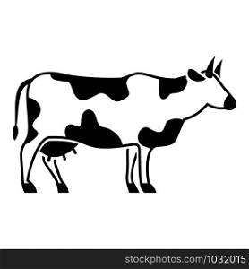 Farm cow icon. Simple illustration of farm cow vector icon for web design isolated on white background. Farm cow icon, simple style