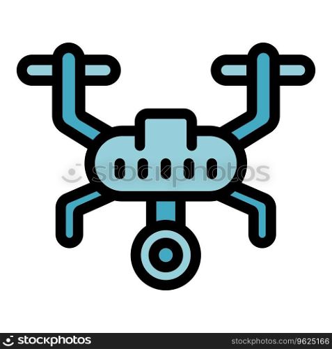 Farm drone icon outline vector. Digital farm. System data color flat. Farm drone icon vector flat