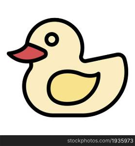 Farm duck icon. Outline farm duck vector icon color flat isolated. Farm duck icon color outline vector