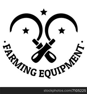 Farm equipment logo. Simple illustration of farm equipment vector logo for web design isolated on white background. Farm equipment logo, simple style
