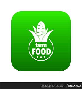 Farm food icon green vector isolated on white background. Farm food icon green vector