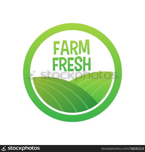 Farm Fresh icon, label on white background. Vector stock illustration. Farm Fresh icon, label on white background. Vector stock illustration.