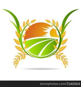 Farm fresh of vector emblems and stickers . Farming and agriculture, organic food, locally grown design elements for product packaging