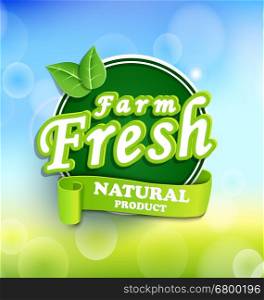 Farm fresh, organic food label and badge vector.