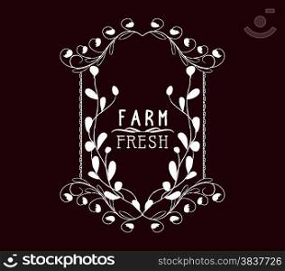 farm fresh Vintage frames and Floral Ornaments