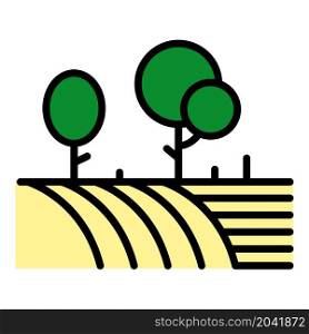 Farm garden icon. Outline farm garden vector icon color flat isolated. Farm garden icon color outline vector