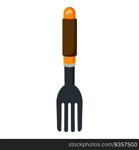 Farm handle fork icon cartoon vector. Garden tool. Plant rake. Farm handle fork icon cartoon vector. Garden tool