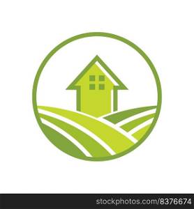 Farm house logo vector flat design