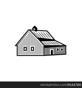 Farm house or barn icon. Storage of grain and agricultural products.