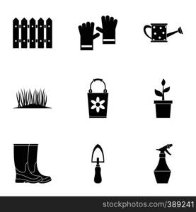 Farm icons set. Simple illustration of 9 farm vector icons for web. Farm icons set, simple style