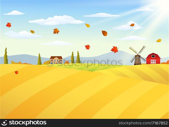 Farm landscape at autumn