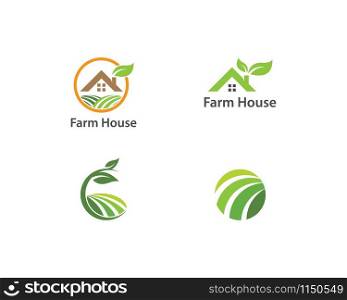 Farm nature logo vector icon template
