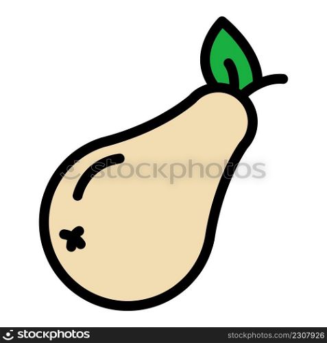 Farm pear icon. Outline farm pear vector icon color flat isolated. Farm pear icon color outline vector