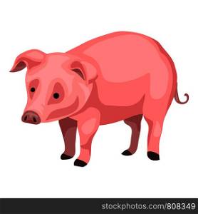 Farm pig icon. Cartoon of farm pig vector icon for web design isolated on white background. Farm pig icon, cartoon style