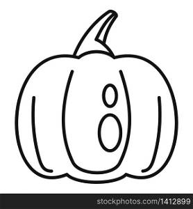 Farm pumpkin icon. Outline farm pumpkin vector icon for web design isolated on white background. Farm pumpkin icon, outline style