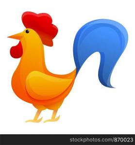 Farm rooster icon. Cartoon of farm rooster vector icon for web design isolated on white background. Farm rooster icon, cartoon style