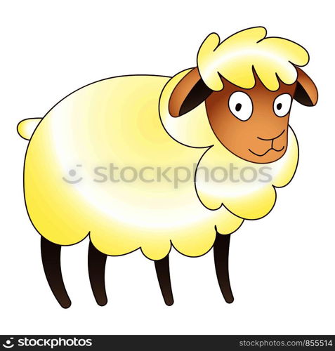 Farm sheep icon. Cartoon of farm sheep vector icon for web design isolated on white background. Farm sheep icon, cartoon style