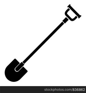 Farm shovel icon. Simple illustration of farm shovel vector icon for web design isolated on white background. Farm shovel icon, simple style