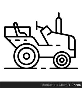 Farm tractor icon. Outline farm tractor vector icon for web design isolated on white background. Farm tractor icon, outline style