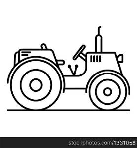 Farm tractor icon. Outline farm tractor vector icon for web design isolated on white background. Farm tractor icon, outline style