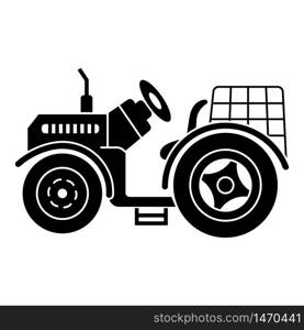 Farm tractor icon. Simple illustration of farm tractor vector icon for web design isolated on white background. Farm tractor icon, simple style