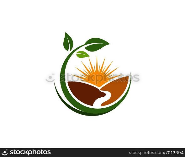 Farm vector agriculture organic icon illustration